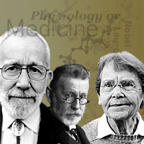 Collage: Paul Ehrlich, J. Robin Warren and Barbara McClintock