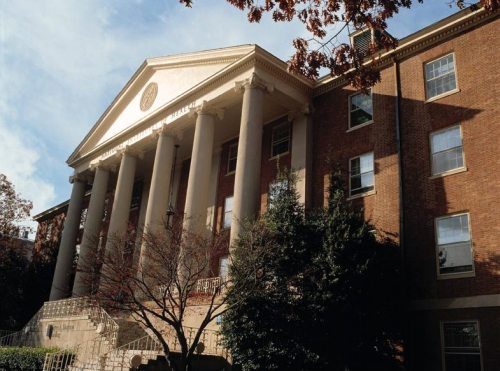 Building 1, the "Shannon Building," serves as NIH headquarters in the heart of the campus in Bethesda, Maryland.