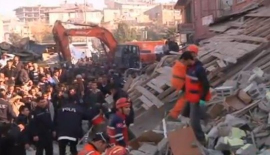 Rescue teams in Turkey continue their search for people trapped under rubble after a strong earthquake on 23 October 2011