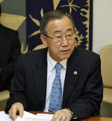 Secretary-General Ban Ki-moon chairs the first meeting of the United Nations Task Force on the Global Food Crisis.
